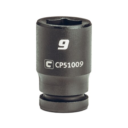 Capri Tools 1/4 in Drive 9 mm 6-Point Metric Shallow Impact Socket CP51009